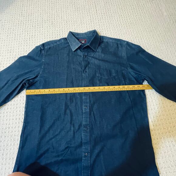 UNTUCKit Size XL Button-Up Denim Blue Wrinkle-Free Cinzano Shirt - Picture 4 of 11